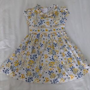 Bonnie Jean Yellow and Blue Floral Kids Dress